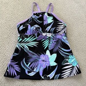 Zero X Posur Size XS Swim Tankini Top Bathingsuit Purple Beachy Cruise Vacation